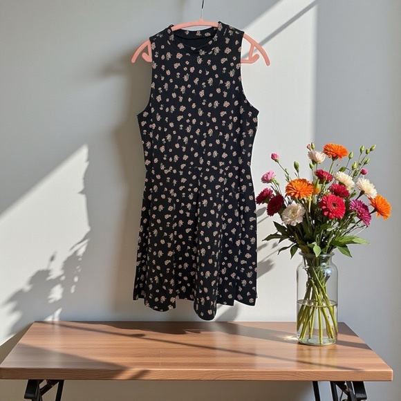 Floral Blue Dress with Pink Flowers - Picture 3 of 3